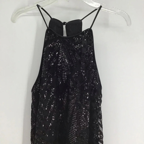 Everly Womens Sequined Party Holiday Halter Style Classic Dress Black Size Small - Picture 4 of 9